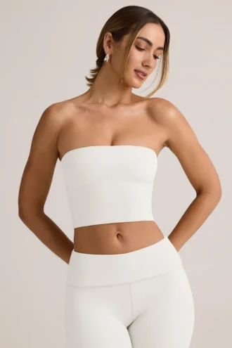 Verna Modal strapless crop top in wit