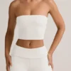 Verna Modal strapless crop top in wit