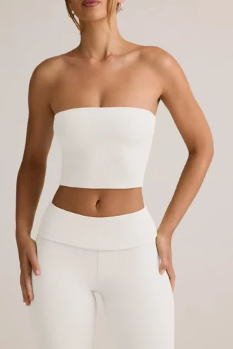 Verna Modal strapless crop top in wit