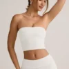 Verna Modal strapless crop top in wit