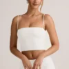Verna Modal strapless crop top in wit
