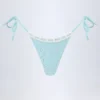 Vernazza broderie anglaise bikinibroekjes met strikjes aan de zijkant in poederblauw