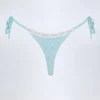 Vernazza broderie anglaise bikinibroekjes met strikjes aan de zijkant in poederblauw