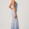 Vesna versierde fishtail-jurk met sweetheart-hals in hemelsblauw