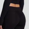 Vevina Modal Mid-Rise Flared Broek in Zwart