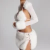 Vira bolero met imitatiebont in wit