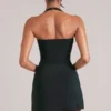 Vita Longline Halterneck Top  in Zwart