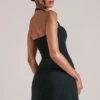 Vita Longline Halterneck Top  in Zwart