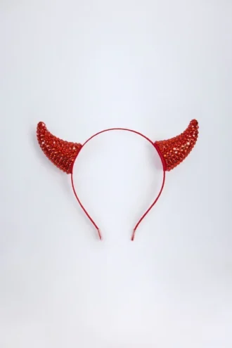 Vixena Devil Horns-hoofdband in vuurrood