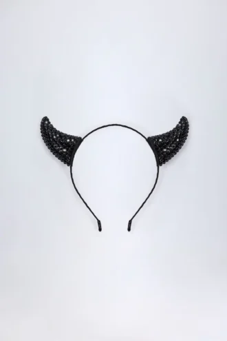 Vixena Devil Horns-hoofdband in zwart