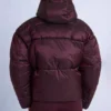 Waterdichte cropped oversized ski-jas in bordeauxrood