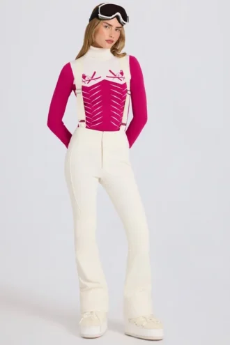 Waterdichte hoge broek met bretels in Ice