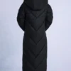 Waterdichte lange parka met capuchon in zwart