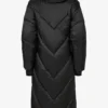 Waterdichte lange parka met capuchon in zwart