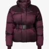 Waterdichte oversized ski-jas met riem in bordeauxrood