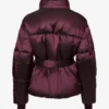 Waterdichte oversized ski-jas met riem in bordeauxrood