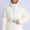 Waterdichte oversized ski-jas met riem in Ice