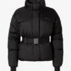 Waterdichte oversized ski-jas met riem in zwart