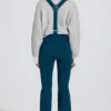 Waterdichte salopette met hoge taille en bretels in blauwgroen