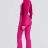 Waterdichte salopette met hoge taille en bretels in Magenta Pink