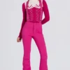 Waterdichte salopette met hoge taille en bretels in Magenta Pink