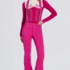 Waterdichte salopette met hoge taille en bretels in Magenta Pink
