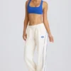 Witte joggingbroek met rechte pijpen en middelhoge taille