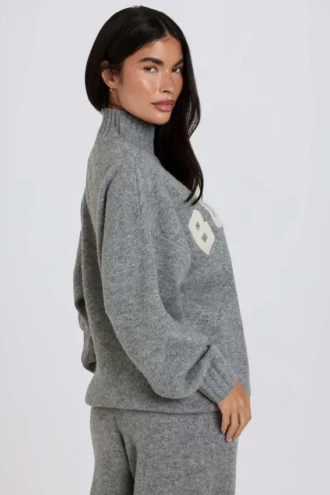Zacht gebreide oversized trui in grijs