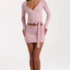 Zachte gebreide minirok in Blush