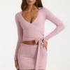 Zachte gebreide minirok in Blush