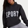 Zachte katoenen fleece oversized hoodie in zwart