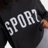 Zachte katoenen fleece oversized hoodie in zwart