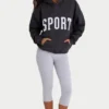 Zachte katoenen fleece oversized hoodie in zwart