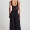 Zafira zachte jersey broek met middelhoge taille en wijde pijpen in zwart