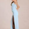 Zalia kanten corset maxijurk in poederblauw
