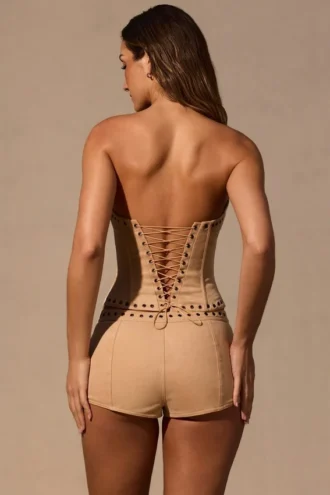 Zoryelle lage mini-Shorts in tan